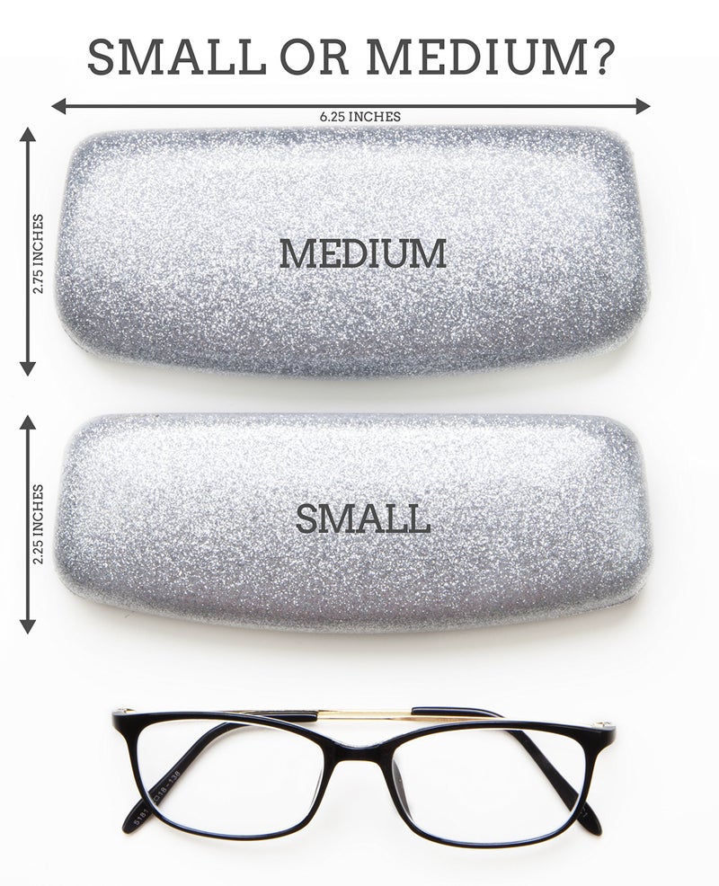 SPUNKYsoul Hard Eyeglass Case for Women â€“ Glitter Hard Shell Glasses Case with Soft Velvet Lining, Embossed Silver Heart & Bonus Designer Cleaning Cloth â€“ Cute, Durable and Stylish Protection - Image 5